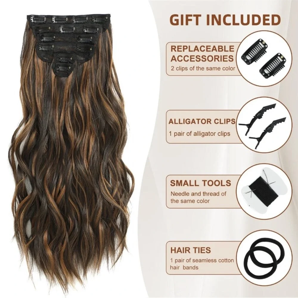 New 6PCS Clip-in Hair Extensions 20